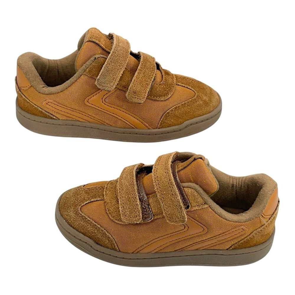 Cat & Jack Brown Hook Loop Sneakers Kids Size 11 Casual Shoes Toddler